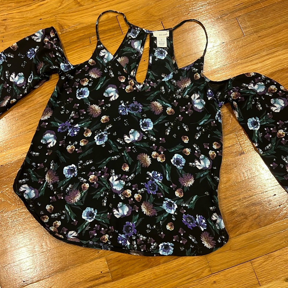 Floral shirt with black backdrop